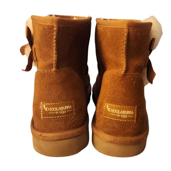 UGG Koolabura Victoria Mini Boots Sz 10 Chestnut Bows Brown Ankle #1114731 - Picture 6 of 9